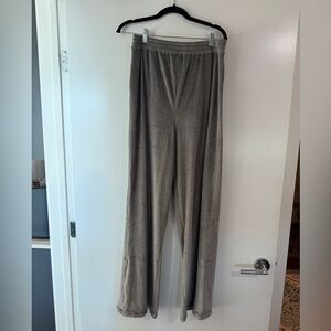 Skims Velour Velvet Wide Leg High Rise Pull-On Pants in Sienna